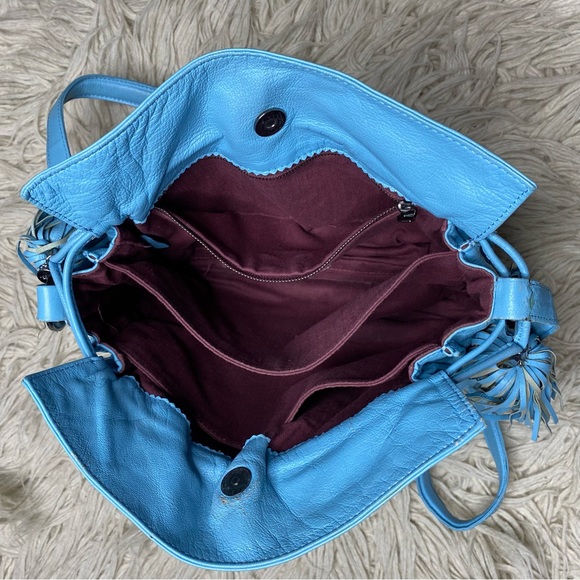 LOEWE Flamenco Sly blue  Leather Shoulder Bag - Picture 10 of 16